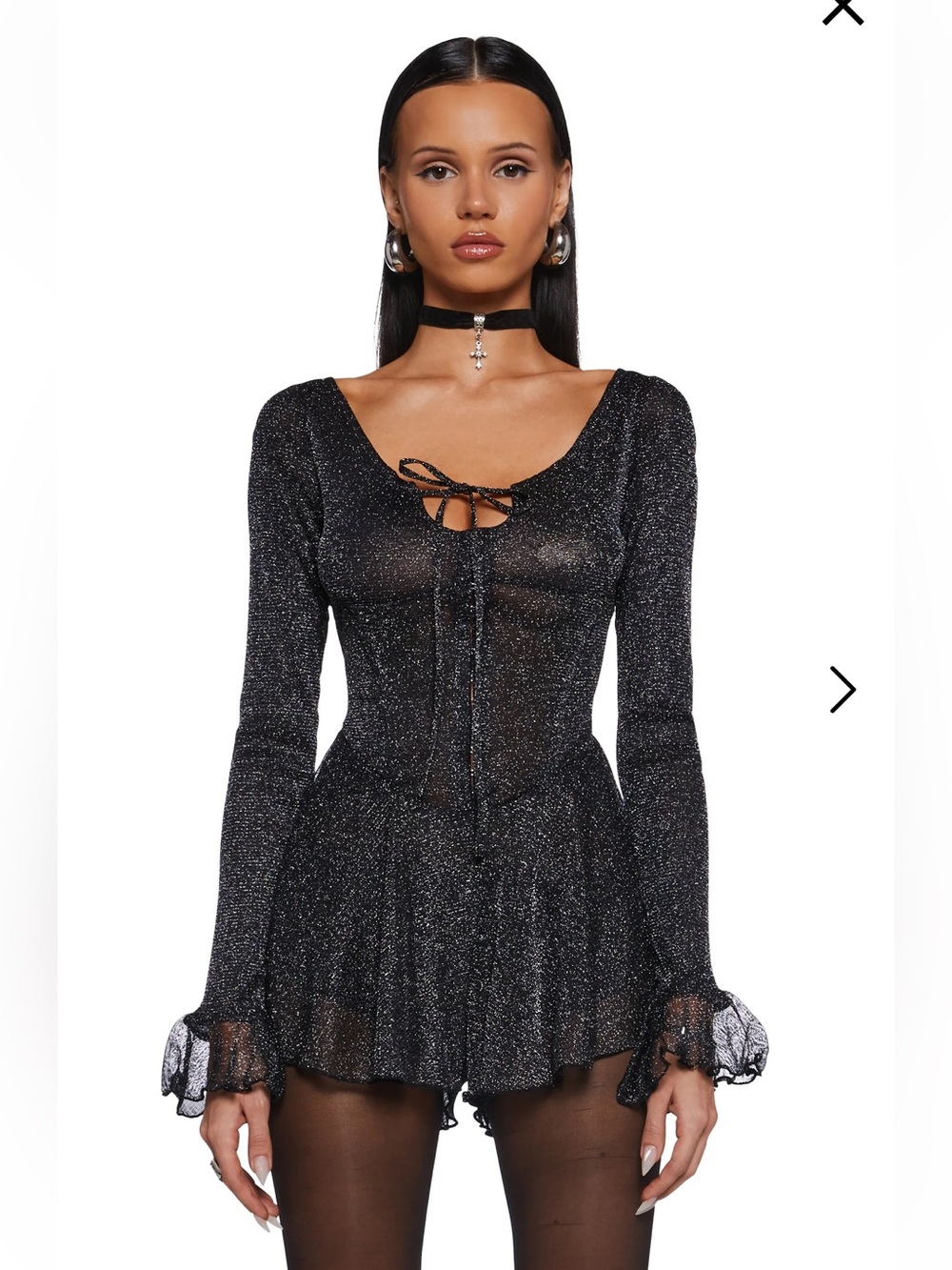 NWT Dolls Kill Ball Drop Shimmer Romper, Size Small, Sold OUT